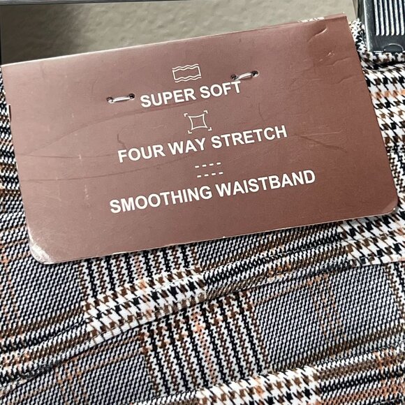 NWT Polished & Poised Pants Plaid Petite Slim Pull On Trousers Stretch Soft PM - Picture 9 of 15